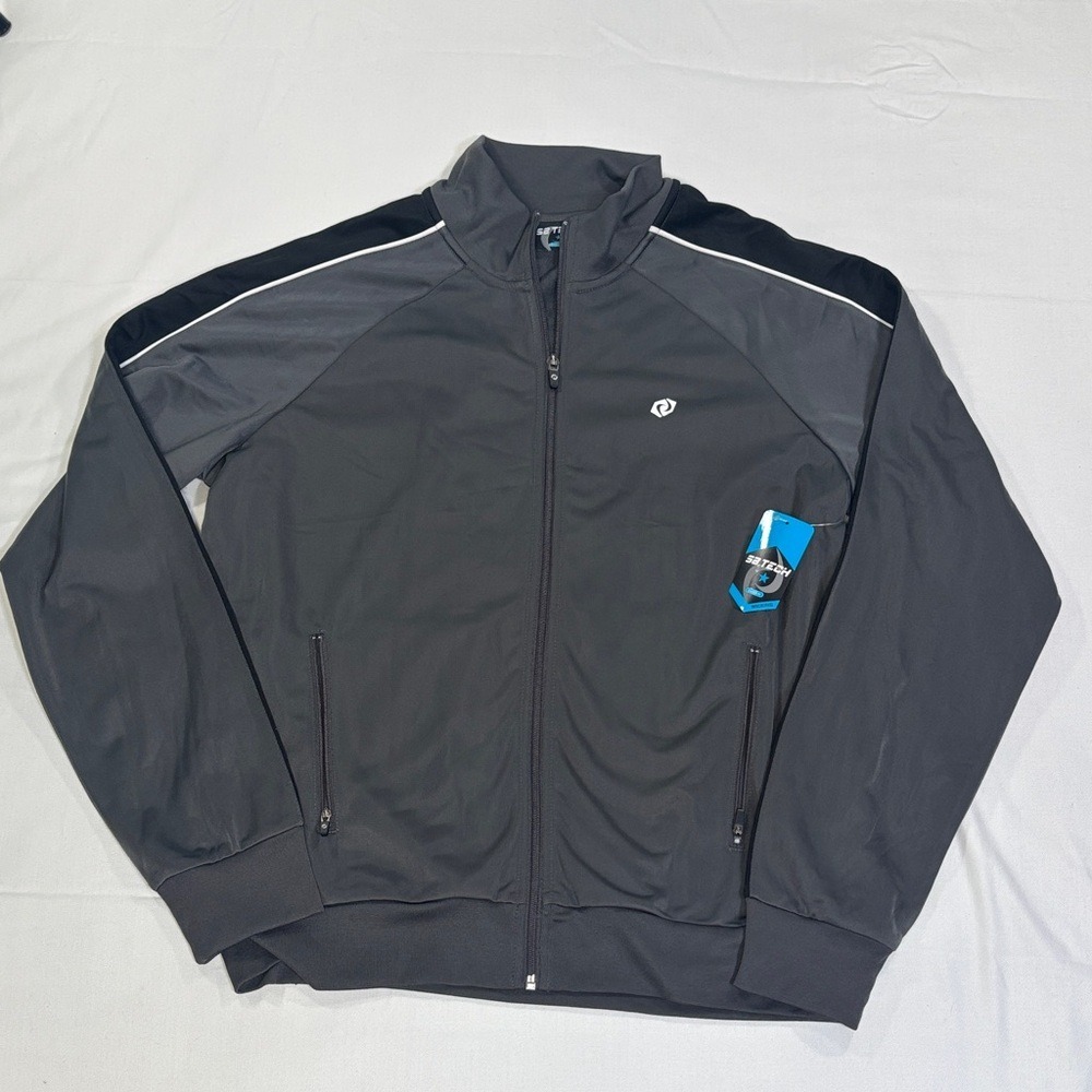 SB TECH Men's Track Jacket Full Zip Coolplay Wicking Grey Size M
